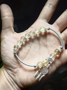 VÒNG THẠCH ANH TÓC VÀNG MIX BẠC